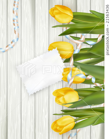 Paper card with tulips. EPS 10 21563436