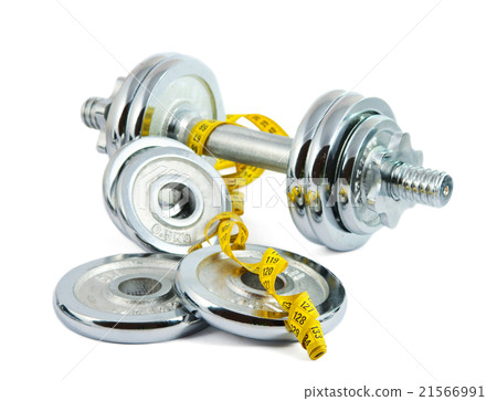 dumbbell with a measuring tape dumbbell with a measuring tape 21566991