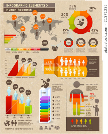 Retro Color Infographics Elements with World map - Stock Illustration ...