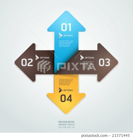 Arrow origami style step number banner template. 21571445
