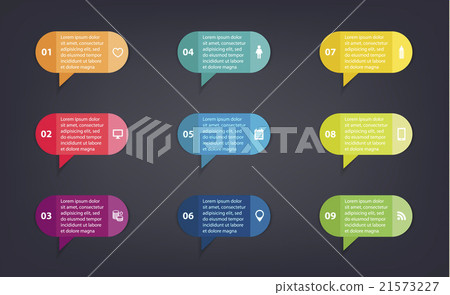 Vector paper flag stickers and labels with - Stock Illustration ...