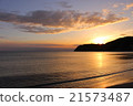 Sunset over Japanese Zushi coast 21573487
