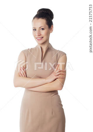 Business woman with arms crossed isolated Business woman with arms crossed isolated 21575753