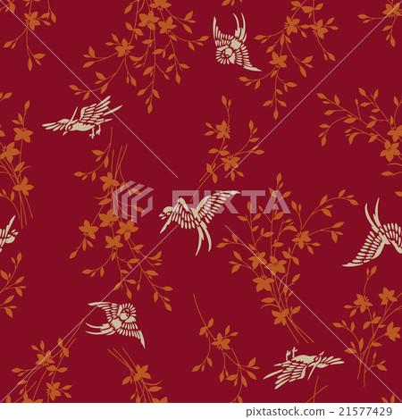 Patterns of Japanese style birds and flowers Patterns of Japanese style birds and flowers 21577429