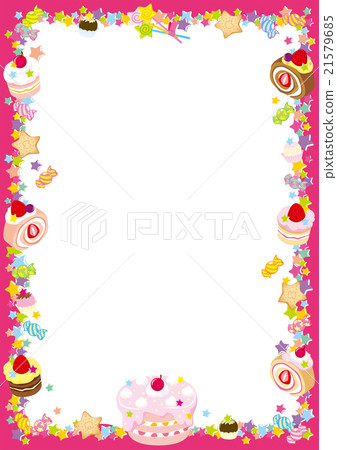 [Frame] Sweets cake star pink vertical type 21579685