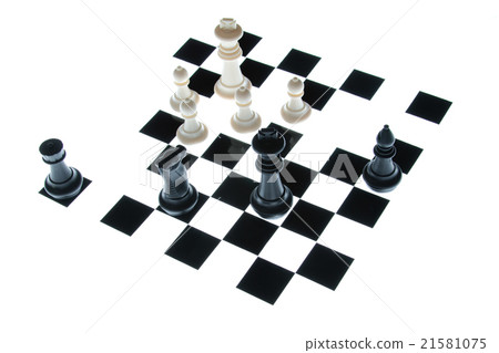 .chess pieces on the board on a white background .chess pieces on the board on a white background 21581075