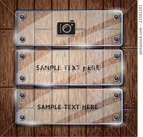 Wooden texture background and glass frame. vector Wooden texture background and glass frame. vector 21581201