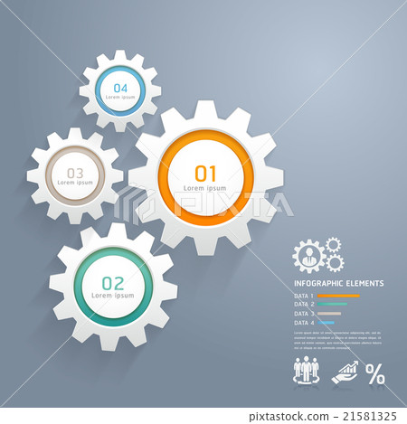 Color Gears Infographics Number Options Banner. Color Gears Infographics Number Options Banner. 21581325