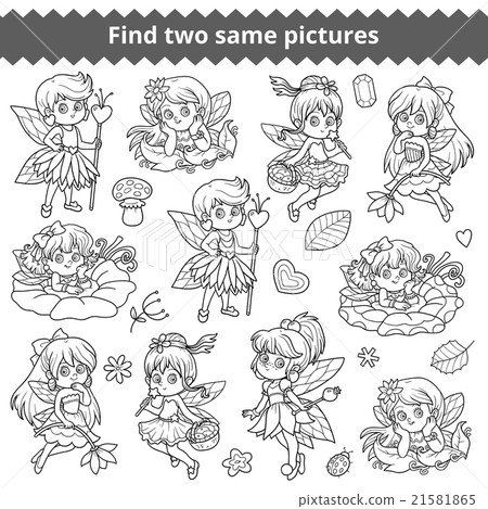 Find two same pictures. Vector set of little fairy Find two same pictures. Vector set of little fairy 21581865