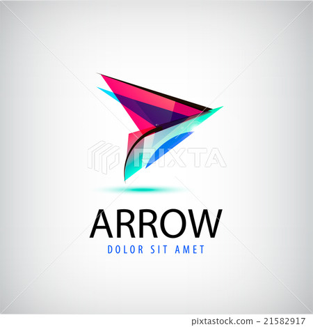 Vector colorful abstract logo, arrow logo. Web - Stock Illustration ...