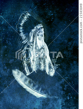 drawing of native american indian foreman Sitting drawing of native american indian foreman Sitting 21583849