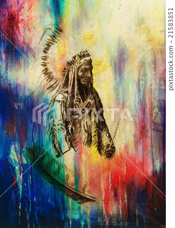 drawing of native american indian foreman Sitting drawing of native american indian foreman Sitting 21583851