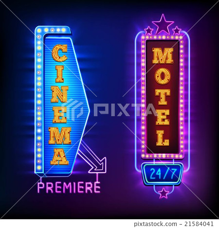 Retro light vertical signs 21584041