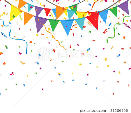 Party's triangle flag and confetti 21586306