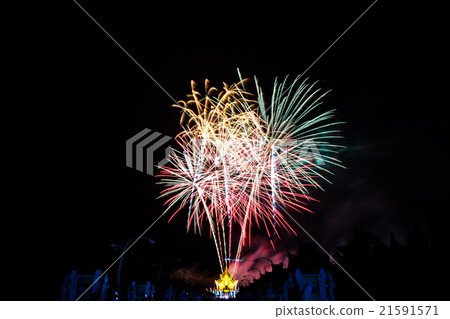Fireworks at Royal Park Rajapruek in Thailand 21591571