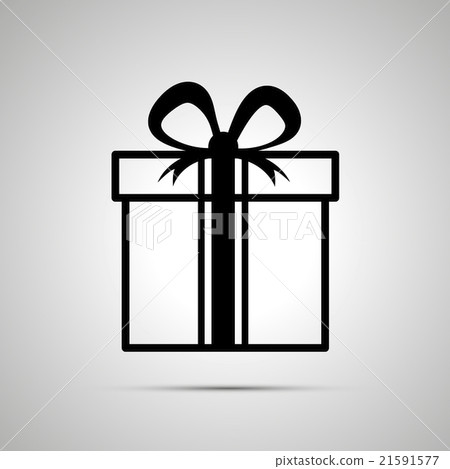 Gift simple black icon with shadow Gift simple black icon with shadow 21591577