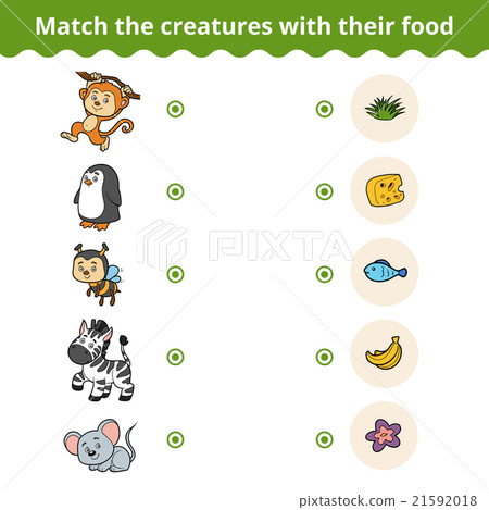 Matching game, animals and favorite food 21592018