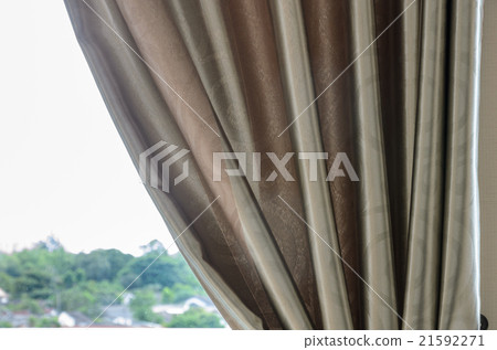 Glass window with curtain 21592271