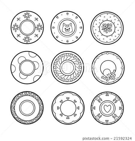 Vector colorful set of plates - Stock Illustration [21592324] - PIXTA