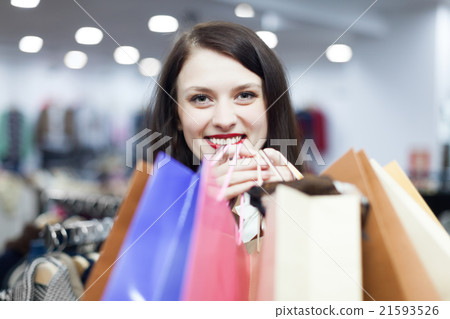 shopaholic at clothing shop 21593526