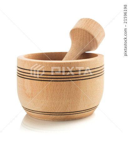 mortar and pestle on white 21596198
