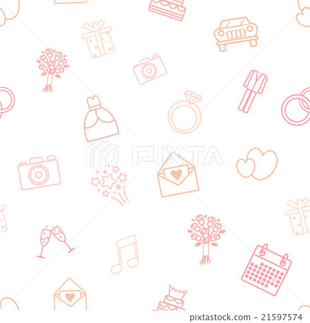 Seamless vector pattern of wedding vector icons. 21597574