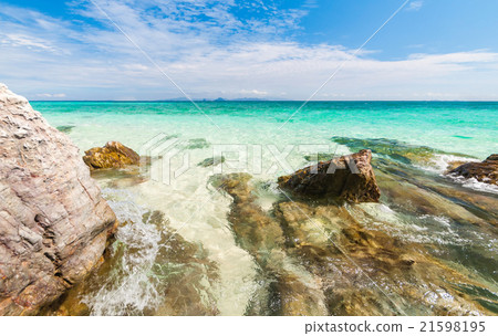 Rocks in beautiful turquoise clear sea water 21598195