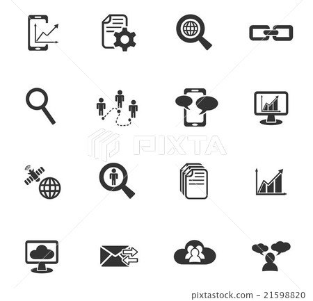 data analytic and social network icon set 21598820