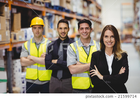 Portrait of warehouse manager and workers 21599714