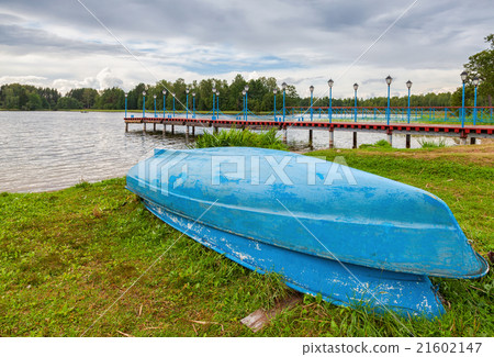 Boats at the monastery pier on Lake Valday Boats at the monastery pier on Lake Valday 21602147
