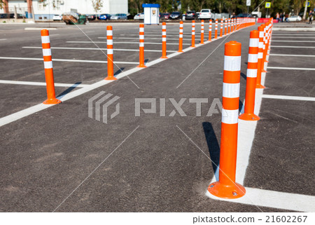White traffic markings with a pedestrian crossing 21602267