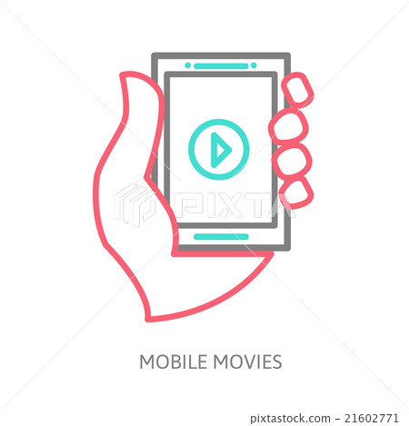 tablet on the hand with video player 21602771