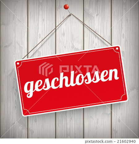 Sign Wooden Background geschlossen 21602940