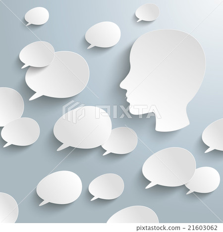 White Speech Bubbles Human Head - Stock Illustration [21603062] - PIXTA
