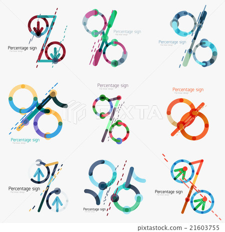 Set of percentage signs, flat design 21603755