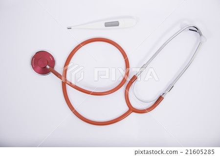 red stethoscope  21605285