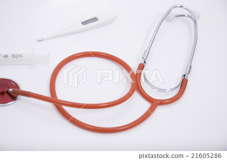 red stethoscope  21605286