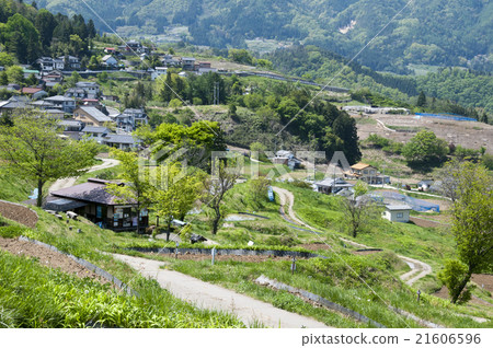 Scenic view of mountain village 21606596