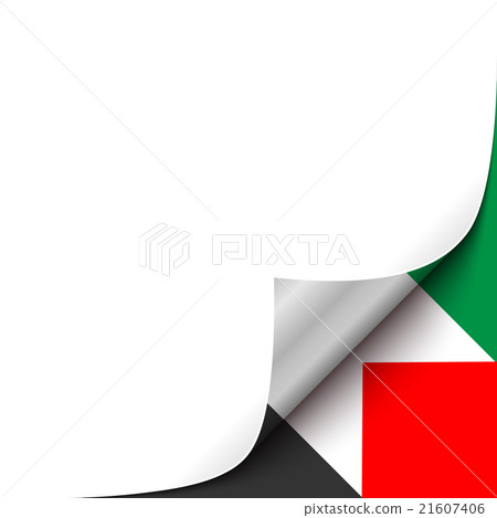 Curled Corner with Palestine Flag Background. 21607406