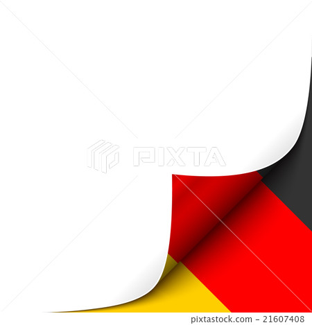 Curled Paper Corner with Germany Flag Background. 21607408
