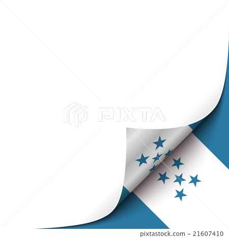 Curled Paper Corner with Honduras Flag Background. 21607410