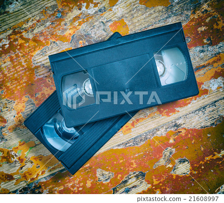 Two video cassette close-up 21608997