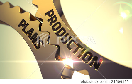 Production Plans on Golden Metallic Cogwheels. Production Plans on Golden Metallic Cogwheels. 21609155