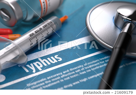 Typhus. Medical Concept on Blue Background. Typhus. Medical Concept on Blue Background. 21609179