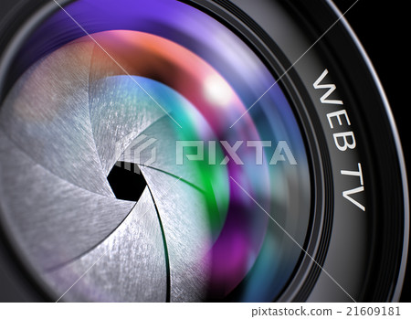 Closeup Lens of Digital Camera with Web Tv. Closeup Lens of Digital Camera with Web Tv. 21609181