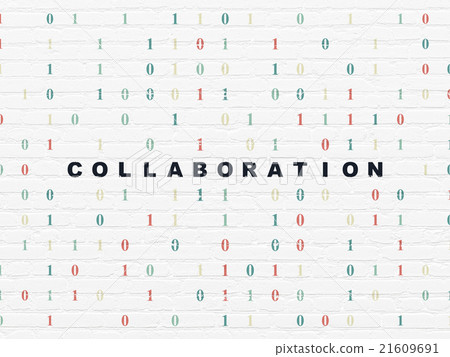 Business concept: Collaboration on wall background 21609691
