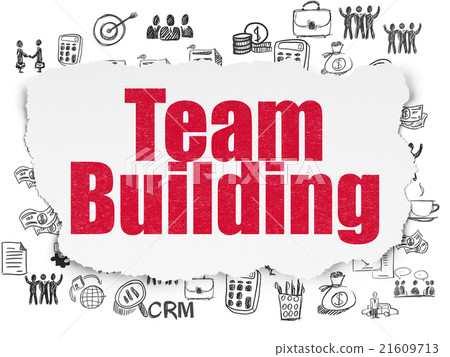 Finance concept: Team Building on Torn Paper Finance concept: Team Building on Torn Paper 21609713