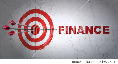 Finance concept: target and Finance on wall 21609714
