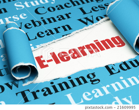 Education concept: red text E-learning under the 21609995