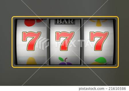 777 jackpot casino symbol, 3D rendering 21610386